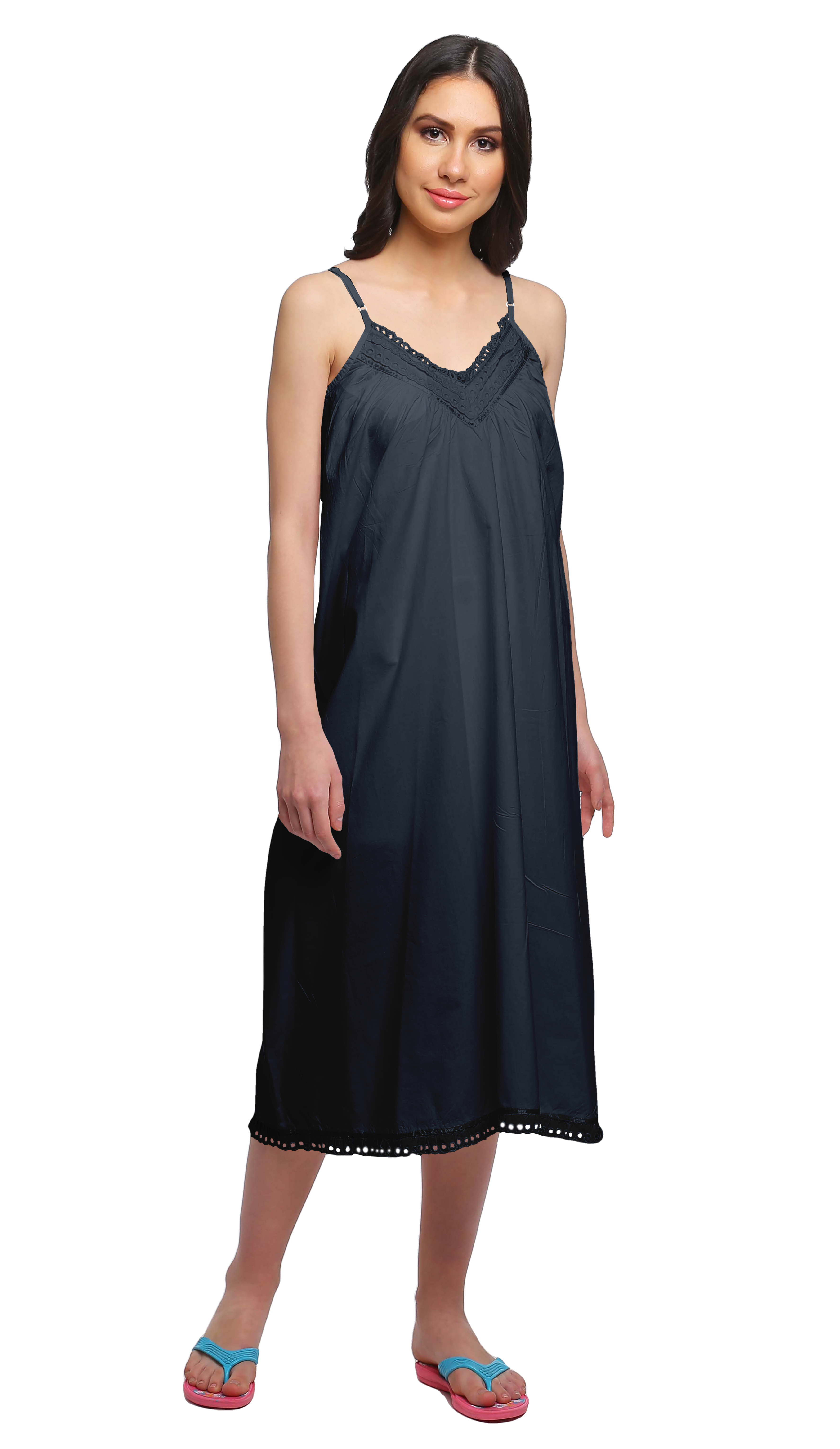 Moomaya Nuisette Sans Manches pour Femmes, Tenue de Nuit en Coton Uni