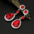 thumbnail image 1 of Xihbxyly Économies de Liquidation Bijoux de Mariage Style Strass Boucles d'Oreilles de Mariage pour Femmes Rouge Articles en Liquidation, 1 of 2