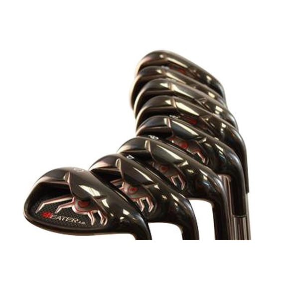 Heater 30 Series Black Plasma golf Iron Set Senior Mens complete 8-Piece Iron Set (4-PW, SW) Right Handed Senior Flex A Flex club with Premium Mens Arthritic grip
