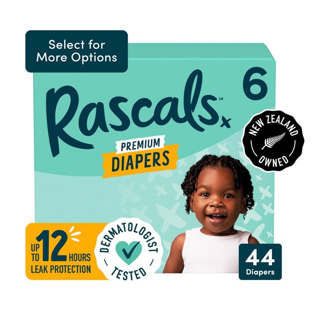Couches Rascals Premium, Taille 6, 44 unités