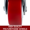 thumbnail image 4 of VEVOR Caster Wheels 4 Pack 6 x 2 Inch 2 Rigid and 2 Swivel Casters with Side Brake Polyurethane Iron Core Plate 1000LBS Capacity Per Wheel, 4 of 9