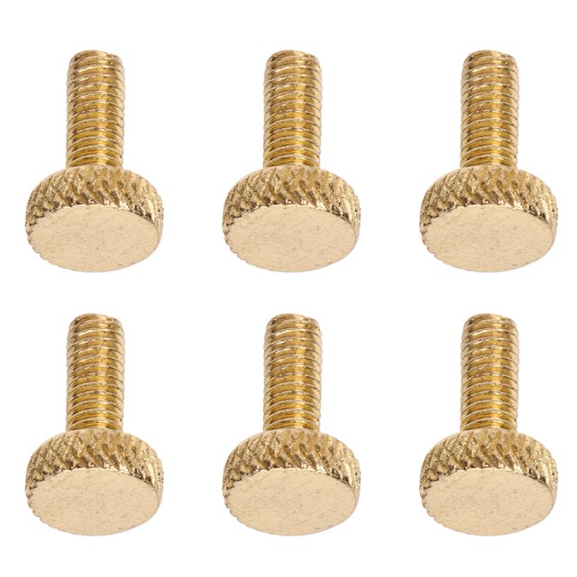 Electric Guitar Fine Tuning Screw, 6 Pcs M4 Thread Tremolo Bridge String Locking Screw Metal Glossy For Replacement Black,Silver,Gold
