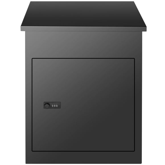 KFFKFF Boîte de Dépôt de Colis Extérieure, Boîte aux Lettres Spacieuse avec Serrure à Code, Acier Galvanisé Durable, 17.3"x13.8"x22.8 Pouces, Conception Antivol, Résistant à l'Eau IPX3, Montage Mural pour Porche Ou Bord de Rue