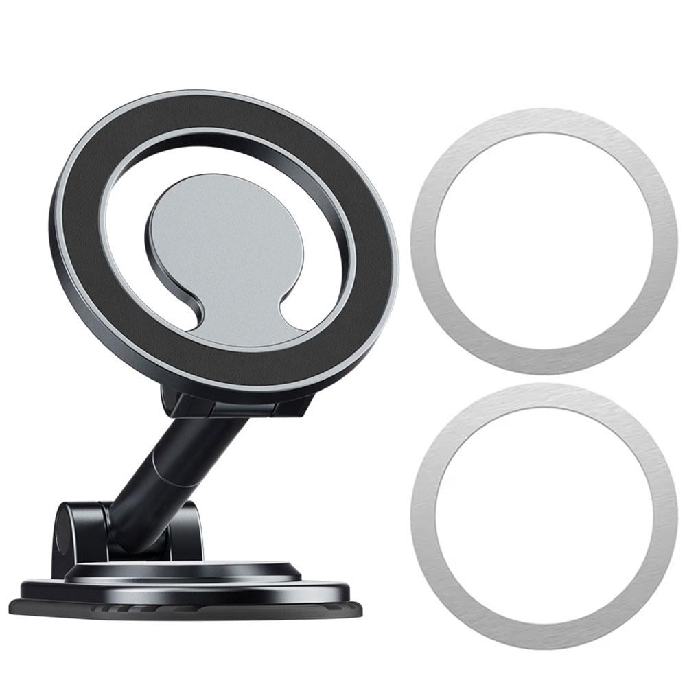 Universal Magnetic Car Phone Holder Mount, 360-Degree Rotating Foldable Magnet Stand for Dashboard Windshield Vent, Strong Adhesion Cell Phone Auto Cradle for Hands-Free Navigation