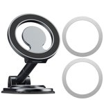 Support universel de téléphone de voiture magnétique, 360-Degree Support d'aimant pliable rotatif pour le pare-brise de tableau de bord, Cradeau automatique de téléphone cellulaire de forte adhérence pour la navigation sans mains