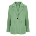 thumbnail image 3 of ManxiVoo Professional Womens Blazer Cardigan Open Front Lightweight Office Wear Versatile Spring Layering Piece XL Size Mint Green, 3 of 6