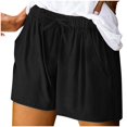 thumbnail image 5 of 2025 Vêtements pour Femmes Printemps Été Unis Grande Taille pour Femmes Grande Taille Coton Li Nen Shorts Vêtements Grande Taille avec Poche Fendue Robe Décontractée Shorts pour Femmes Tenue de Bureau Décontractée, 5 of 5