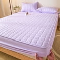 thumbnail image 1 of Todays Clearance Deals Prime! Quilted Waterproof Mattress Protector Complete Set Ice Silk Mat Soft Breathable Bed Topper Purple, 1 of 6