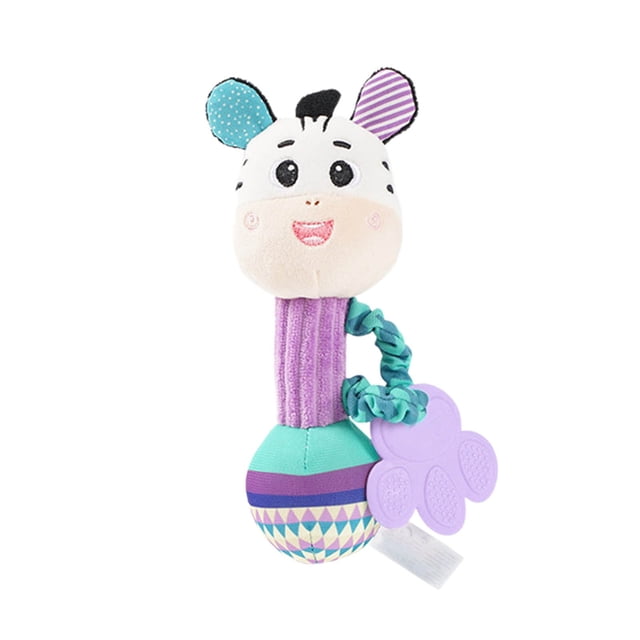 Sensory Development Grip Pillow Toy with Bell and Teether - Gentle Kneading Stick and Hand Cranked Design for Youngster Play, Safe Material Multifunctional Activity Aid