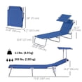 thumbnail image 3 of Outsunny Chaise Longue d'Extérieur, Chaise Longue Pliante Réglable, Bleu, 3 of 10