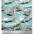 thumbnail image 1 of Soimoi Cotton Duck Fabric Rabbit,Sheep & Deer Kids Decor Fabric Printed Yard 42 Inch Wide, 1 of 3