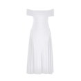 thumbnail image 3 of Women's Sexy Strapless Backless Dress - Deep V Neck, Ruffle Sleeves, Tie-Back Design, Solid Color Party Evening Dress, 3 of 4