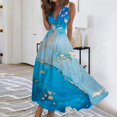 thumbnail image 2 of TJAZFJPA Robe Féerique Femme Mode Printemps et Été Imprimée Sans Manches Col en V Fermeture Éclair Latérale Robe Manteau Femme Robe Jaune, 2 of 5