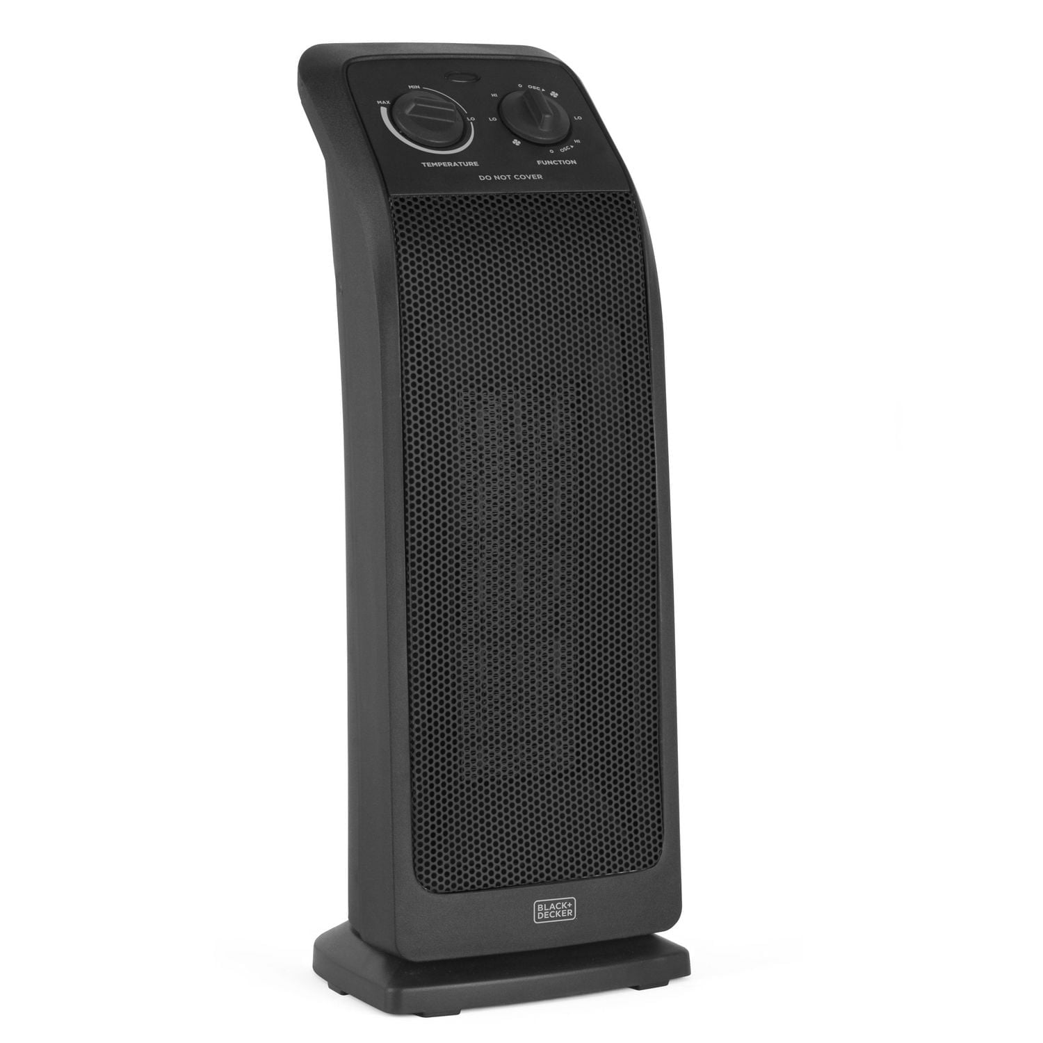BLACK+DECKER Chauffage avec thermostat réglable, tour de chauffage en céramique, chauffage portable et ventilateur tour avec 3 réglages, chauffage électrique oscillant pour grandes pièces