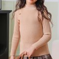 thumbnail image 5 of Posijego Girls Turtleneck Sweaters Ribbed Knit Long Sleeve Sweater T-Shirts Winter Slim Basic Tee Tops for Little Girls, 5 of 5