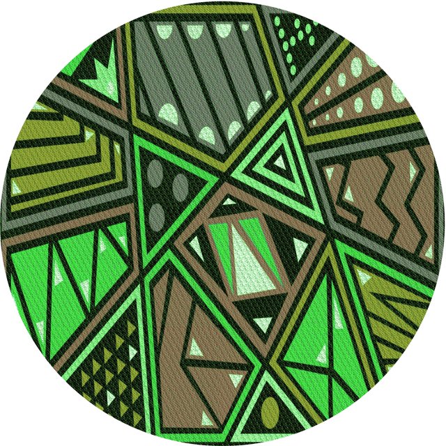 Ahgly Tapis Rond Lavable en Machine Intérieur Transitionnel Vert Forêt Foncé, 8 Pieds Rond