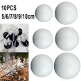 thumbnail image 3 of MYG Party 10pcs Solid Foam Ball Polystyrene Balls Round Tree White 50mm-100mm, 3 of 5