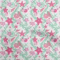 thumbnail image 1 of oneOone Cotton Poplin Twill Pink Fabric Beach Starfish &Shell Craft Projects Decor Fabric Printed By The Yard 56 Inch Wide, 1 of 4