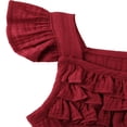 thumbnail image 3 of Toddler Baby Girls Fly Sleeve Ruffled Waistband Romper Outfits, 3 of 4