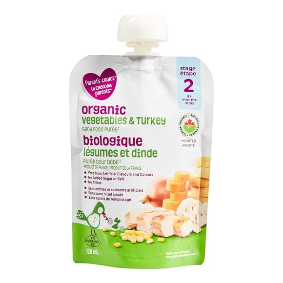 Parent's Choice Purée pour Bébés de Légumes Biologiques et de Dinde