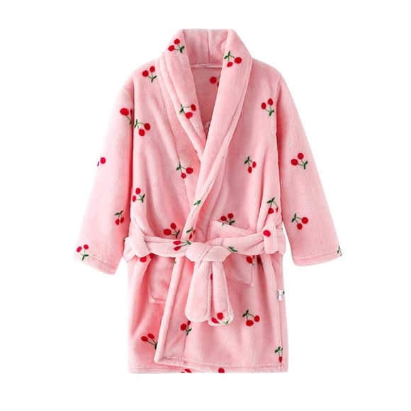 Penkiiy Toddler Robe for Girls Kids Twist Towel Bathrobe Baby Star Print Trendy Fluffy Soft Robe Plush Nightwear 7 Years Pink