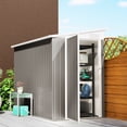 thumbnail image 2 of Outsunny 4' x 8' Lean to Outdoor Shed with Lock, Light Grey, 2 of 10