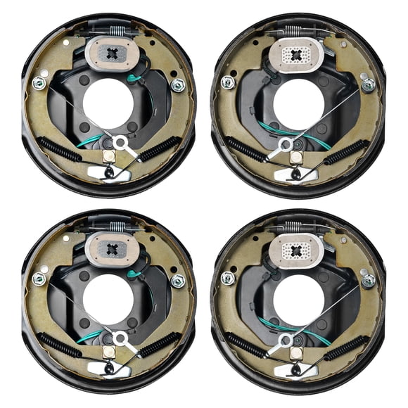 VEVOR Electric Trailer Brake Assembly, 10" x 2-1/4", 2 Pairs Self-Adjusting Electric Brakes Kit for 3500 lbs Axle, 4-Hole Mounting, Backing Plates