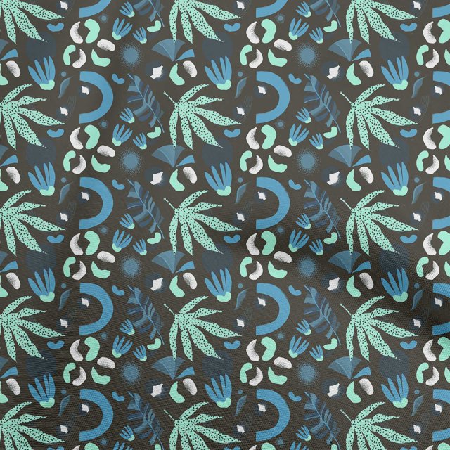 oneOone Georgette Viscose Light Green Fabric Tropical Abstract Craft Projects Decor Fabric Printed by The Yard 42 Inch Wide