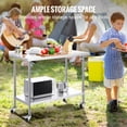 thumbnail image 4 of KFFKFF 24 x 48 x 40 Inch Durable Stainless Steel Table, Industrial Food Preparation Workstation with Wheels, Robust Prep Workstation, Metallic Work Station with Customizable Height, 4 of 9