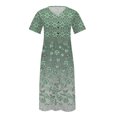 thumbnail image 4 of Pisexur Robe pour Femme Grande Taille, Portefeuille à Fleurs, Col en V, Fente, Ligne A, Manches Volantées, Évasée, Ceinturée, Robe Maxi, 4 of 5