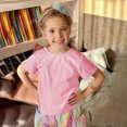 thumbnail image 2 of Girls Bow Back T Shirts Kids Ribbed Crew Neck Short Sleeve Tops Summer Trendy Tees, 2 of 6