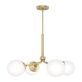thumbnail image 2 of Hunter Fan Company Hepburn 4 Bulb Hanging Chandelier Light Fixture, Gold, 2 of 5