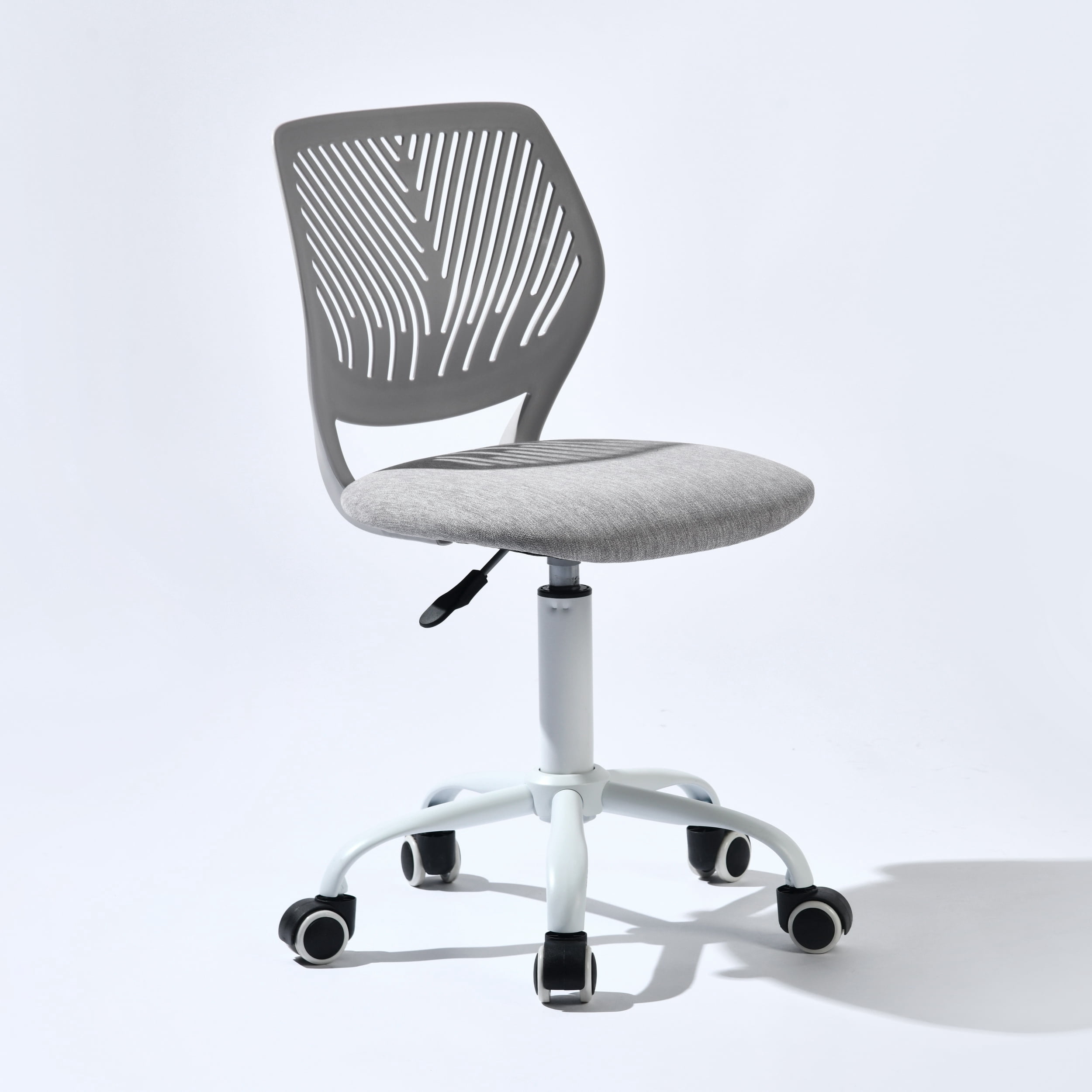 Chaise d'étude pivotante pour garçons et filles Homy Casa avec siège en tissu rose et hauteur réglable
