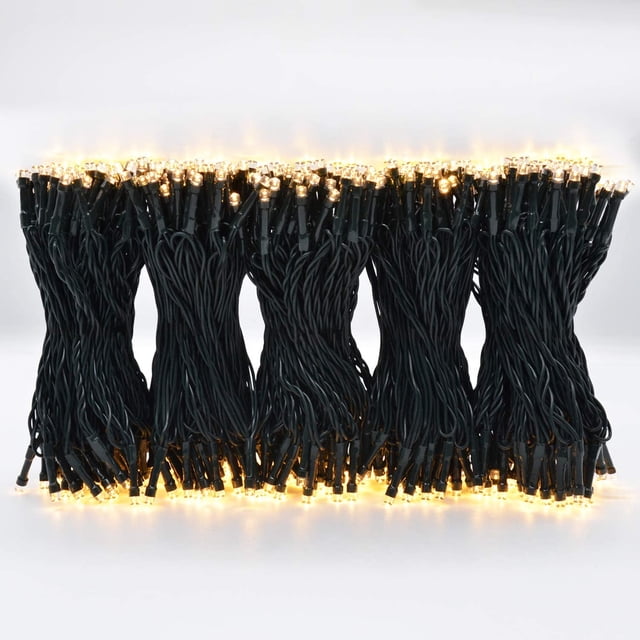 500 LED Warm White Christmas Lights Indoor, 8 Modes Christmas String Lights Outdoor Waterproof, Christmas Tree Lights Green Wire, Connectable Christmas Twinkle Lights Plug in