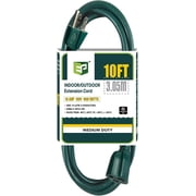 EP 10 Ft Outdoor Extension Cord - 16/3 SJTW Green Electrical Cable with 3 Prong Grounded Plug