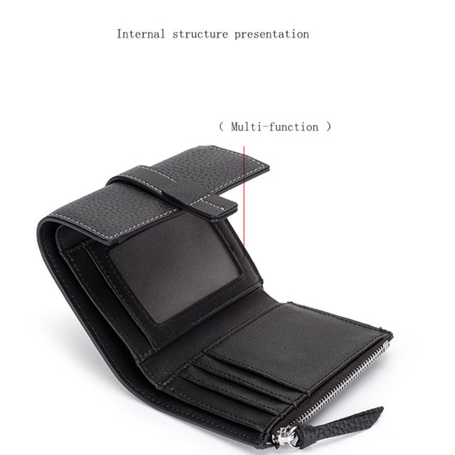 pitrice Leather Women Purse Rectangular Trifold for Zipper Hasp Stylish Card Holder Photo Folder Wallet Notecase Birthday Gift Green 1Set