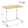 thumbnail image 2 of Bureau d'Ordinateur Goplus à Hauteur Réglable, Assis-Debout, Roulant, Table pour Cahier, Naturel, 2 of 10