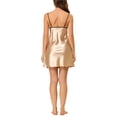 thumbnail image 3 of INSPIRE CHIC Nuisette de Détente en Satin à Dentelle pour Femme, Col en V, Camisole, Chemises de Nuit, P Champagne, 3 of 6