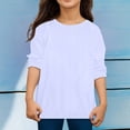 thumbnail image 2 of TIEVOSA Garçons Filles Automne Manches Longues T-Shirt Uni à Imprimés Hauts pour 10-11 Ans (Blanc), 2 of 4