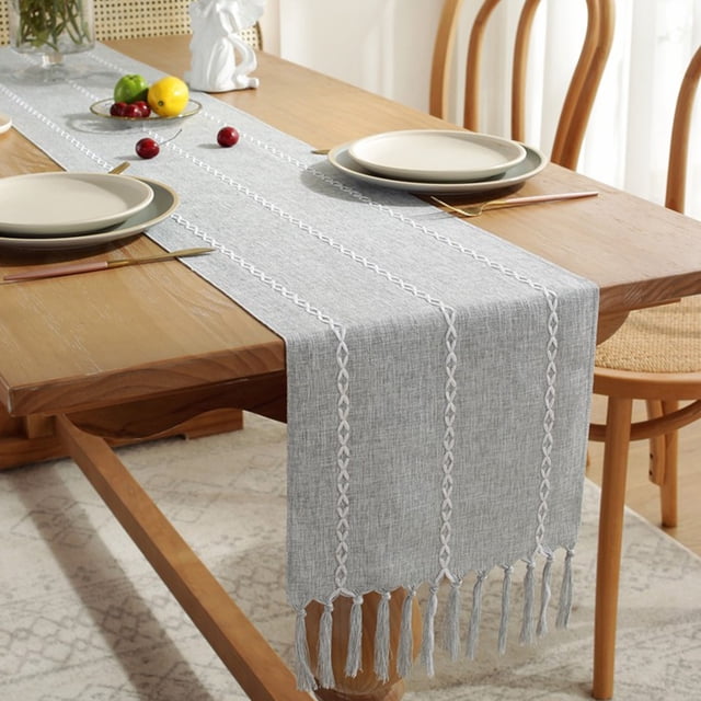 Harpily Décoration de Table en Coton à Franges Tissée à la Main Style Ferme, Convient aux Fêtes