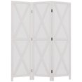 thumbnail image 1 of CoSoTower 3-panel Wall Partition Farmhouse Room Separator with Foldable Design Wooden Frame 5.6FT, White, 1 of 6