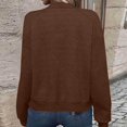 thumbnail image 4 of iHPH7 Vestes Légères pour Femmes Tenues d'Automne pour Femmes Veste Texturée Femme Vestes pour Femmes Veste de Baseball Décontractée Veste Bomber Femme Veste à Fermeture Éclair Femme Brun P, 4 of 6