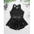thumbnail image 4 of Hansber Robe de Danse Jazz Latine pour Filles Sequins Dos Ouvert Justaucorps de Ballet Performance de Scène Noir 16, 4 of 6