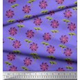 thumbnail image 3 of Soimoi Poly Georgette Fabric Leaves & Floral Artistic Printed Fabric 1 Yard 52 Inch Wide, 3 of 5