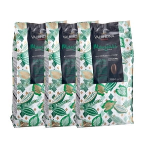 Valrhona Manjari 64% Fève de chocolat noir – Premium Couverture Madagascar mono-originaire, Fruit rouge vif & Notes concernant les agrumes, 6.6 Sacs – Chef de pâtisserie professionnelle 3/Case Emballage principal en vrac