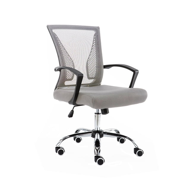 Modern Home Zuna Ergonomic Mesh Mid Back Office Chair, Black & gray