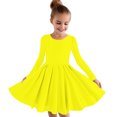 thumbnail image 1 of MeetoTime Robe de Performance pour Filles à Manches Longues, Couleur Unie, Col Rond, Extensible, Robe de Récital Scolaire, 4-14 Ans, Vêtements pour Enfants, 1 of 5