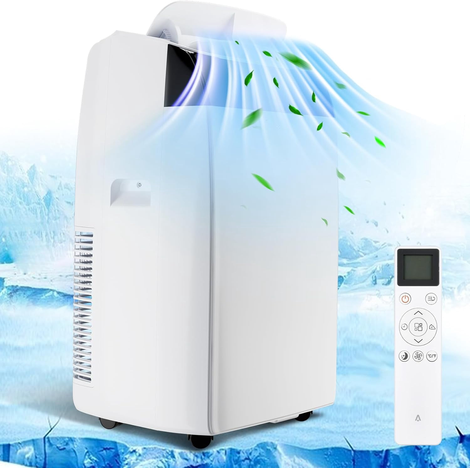 12000 BTU Portable Air Conditioner, 3-in-1 Portable AC Unit with Cooling, Fan & Dehumidification, Fast Cooling Indoor Air Conditioner Cools Up to 550 Sq. Ft, Drain-Free Design with Fast Installation