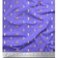 thumbnail image 1 of Soimoi Purple Georgette Viscose Fabric Tree Christmas Print Fabric by Yard 42 Inch Wide, 1 of 3