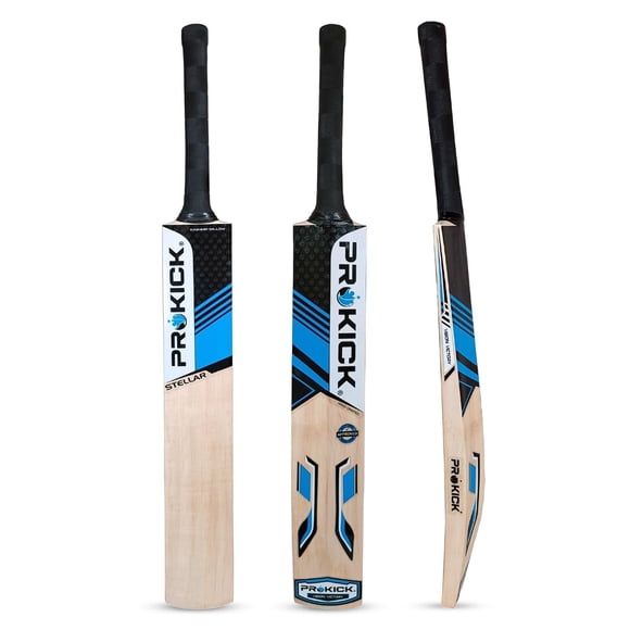 Prokick Stellar Kashmir Willow Cricket Bat Convient à la Balle en Cuir et à la Balle de Tennis Dure / Taille Manche Court